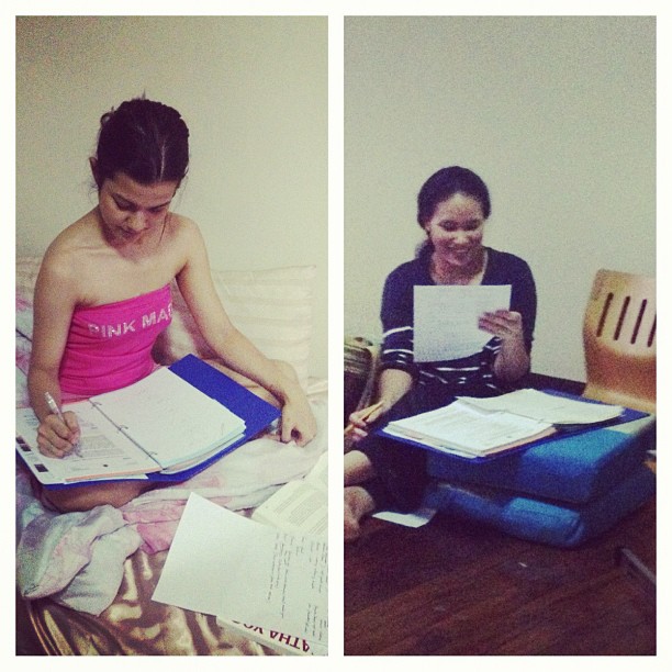 Reviewing for the Finals with Isabella at my house. We hated the anatomy phrases and tough kirtan phrases worst of all. 