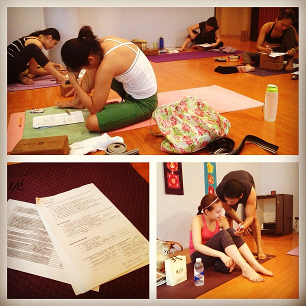 Final exam. Three hours worth! Finished mine in one, not that I knew all the answers, I skipped some items actually. Dragging the hour wont make me remember what I missed so I thought to myself, F it. We also had a live demo, I almost lost my gut midway. I was so nervous I forgot two poses, Roland and Isabel said I did good, but I could do better with practice. And Im hearing it