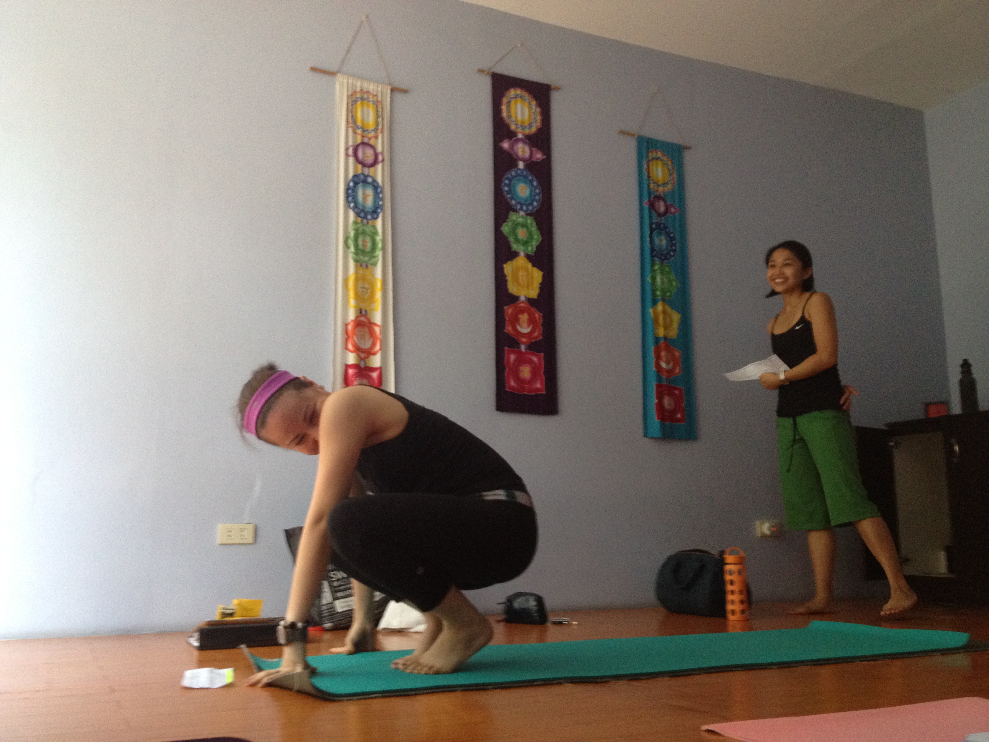 Carla during her turn teaching her 22 Asanas. Among all of us, she's the most eloquent in business. She has a photographic memory like Donna, something Ive always pouted on because its so handy during exams.