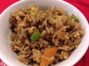 Vegetable Yang Chow, could use more vegetable bits and I wish its brown rice but what the heck