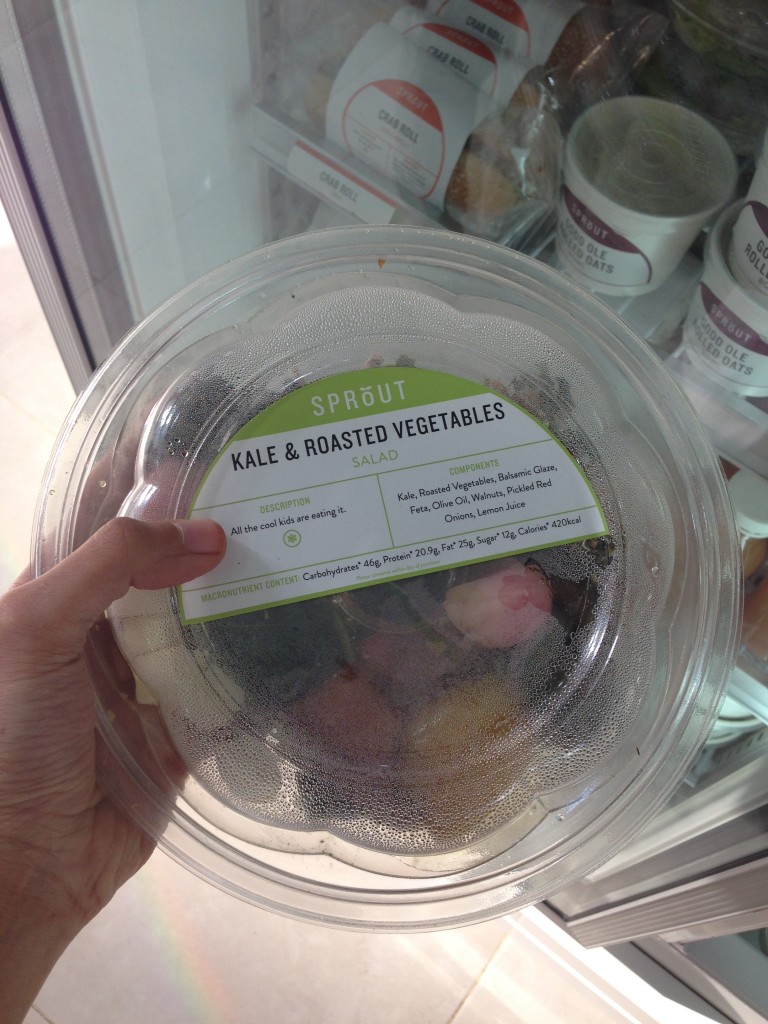 Salad-to-go; From greek, asian and grilled vegetable and kalem Sprout has some yummy crunchy greens growing!