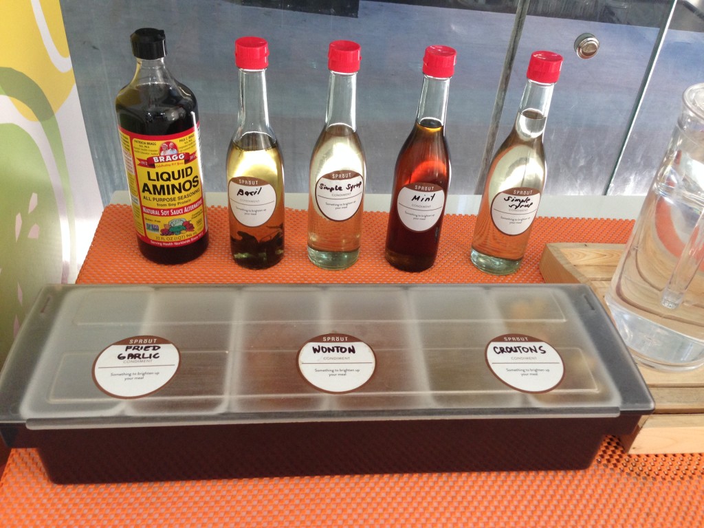 Condiment section for their rolled-oats and oatscaldo cups!